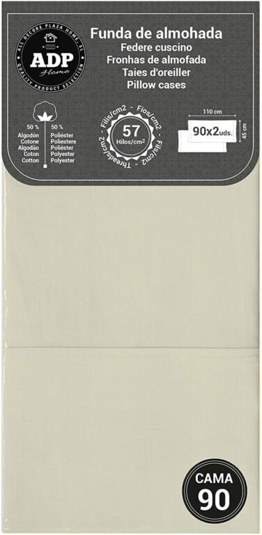 Fundas de Almohada Crema 50P Polialgodón 144 Hilos - Imagen 5