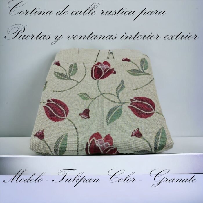 Cortina Alpujarra Tulipán Granate 140x260 cm – Interior y Exterior con Diseño Tradicional Hecha en España - Imagen 7