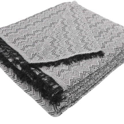 Cubre sofá Multiusos, jarapas algodón zigzag, crudo Marrón.