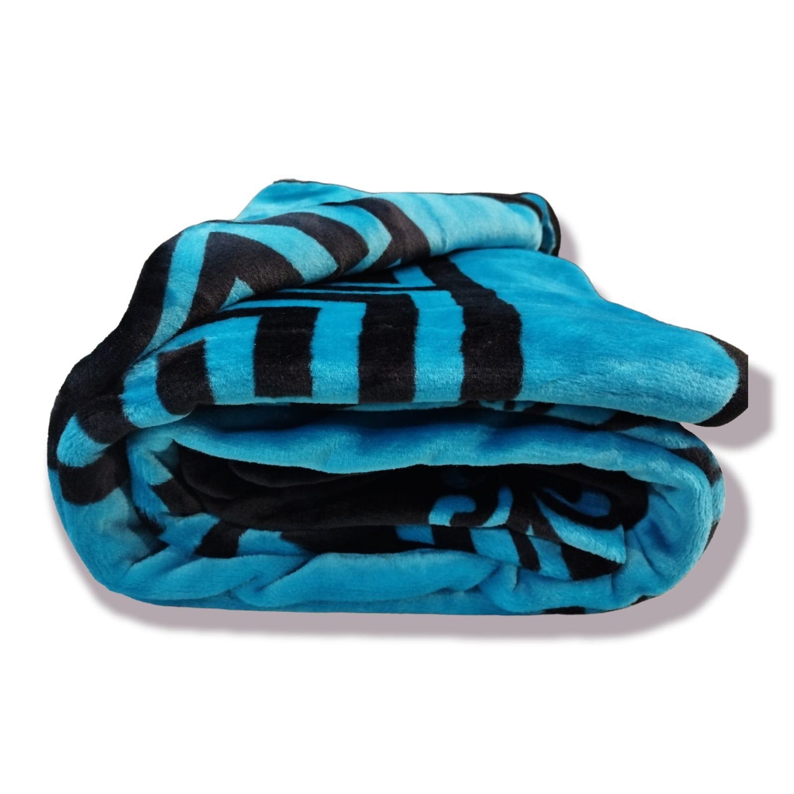 Manta Terciopelo Sofá y Cama de otoño e invierno. Manta Térmica tacto suave de 220 x 240 cm modelo 01 color azulón y negro de 360g/m2 - Imagen 5
