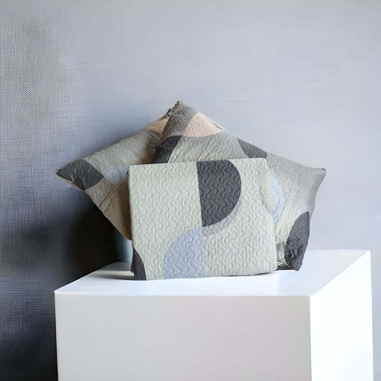 Colcha cama reversible verano en Beis cubrecama Sídney cómoda, durabilidad al lavado el termo sellado de cálida da estilo a cualquier habitación con esta. Decoración cuadrantes de regalo de 50 x70 cm. - Imagen 10