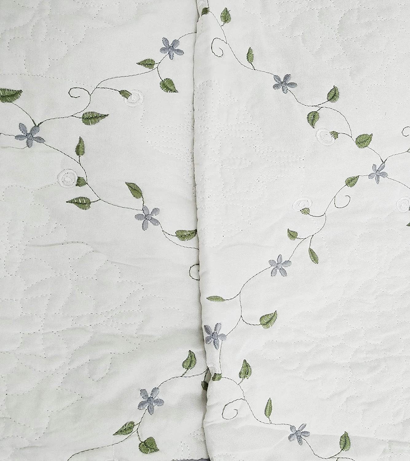Colcha Bouti Gris Cama Cubrecama Bordada Cosida con Fundas para Primavera/Verano/otoño (N-2629) . - Imagen 3