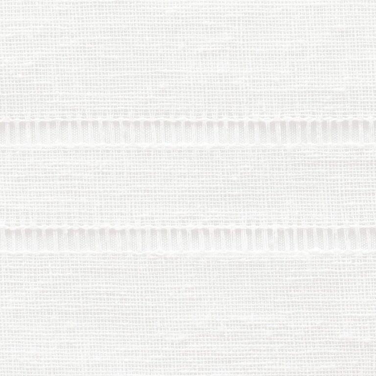 Cortina corta rústica blanca a rayas con trabillas - Imagen 2
