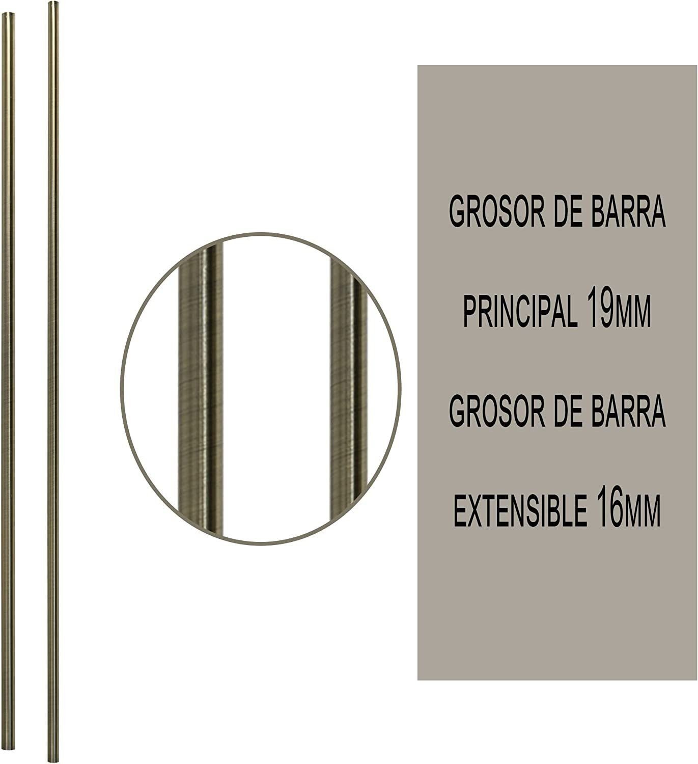 Barra Extensible M-Toledo 19-16mm Acero Oro + Soportes - Imagen 4