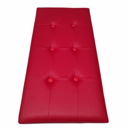 Baúl Puff pulí piel Taburete para almacenaje Plegable en Rojo, 76 x 38 x 38 cm.