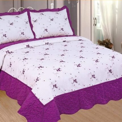 Colcha bouti Cama Cubrecama Bordada Cosida con Fundas para Primavera/Verano/otoño, (M-2611)  Morado.