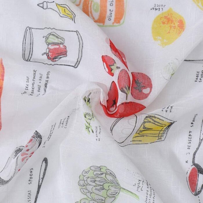 cortina de cocina estampadas con presillas translucidas para cocina decoración de ventanas, varios altos desde 140cm hasta 220 cm. - Imagen 2