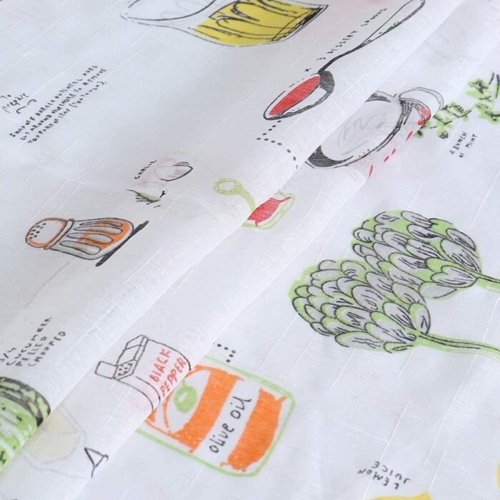 cortina de cocina estampadas con presillas translucidas para cocina decoración de ventanas, varios altos desde 140cm hasta 220 cm. - Imagen 3