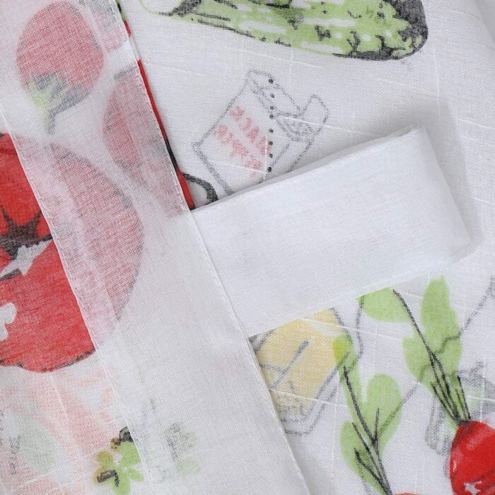 cortina de cocina estampadas con presillas translucidas para cocina decoración de ventanas, varios altos desde 140cm hasta 220 cm. - Imagen 5
