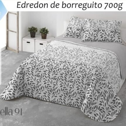 Edredón de Invierno Gris Sedalina 700 gr: Con Sherpa y Cuadrantes Regalo 50x70cm