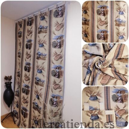 Cortina de calle Trigo Cosecha 140×260 cm en Jacquard