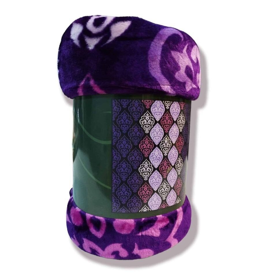 Manta Terciopelo Sofá y Cama de otoño e invierno, Térmica tacto suave de 220 x 240 cm modelo 08 Morado y Lila de 360g/m2