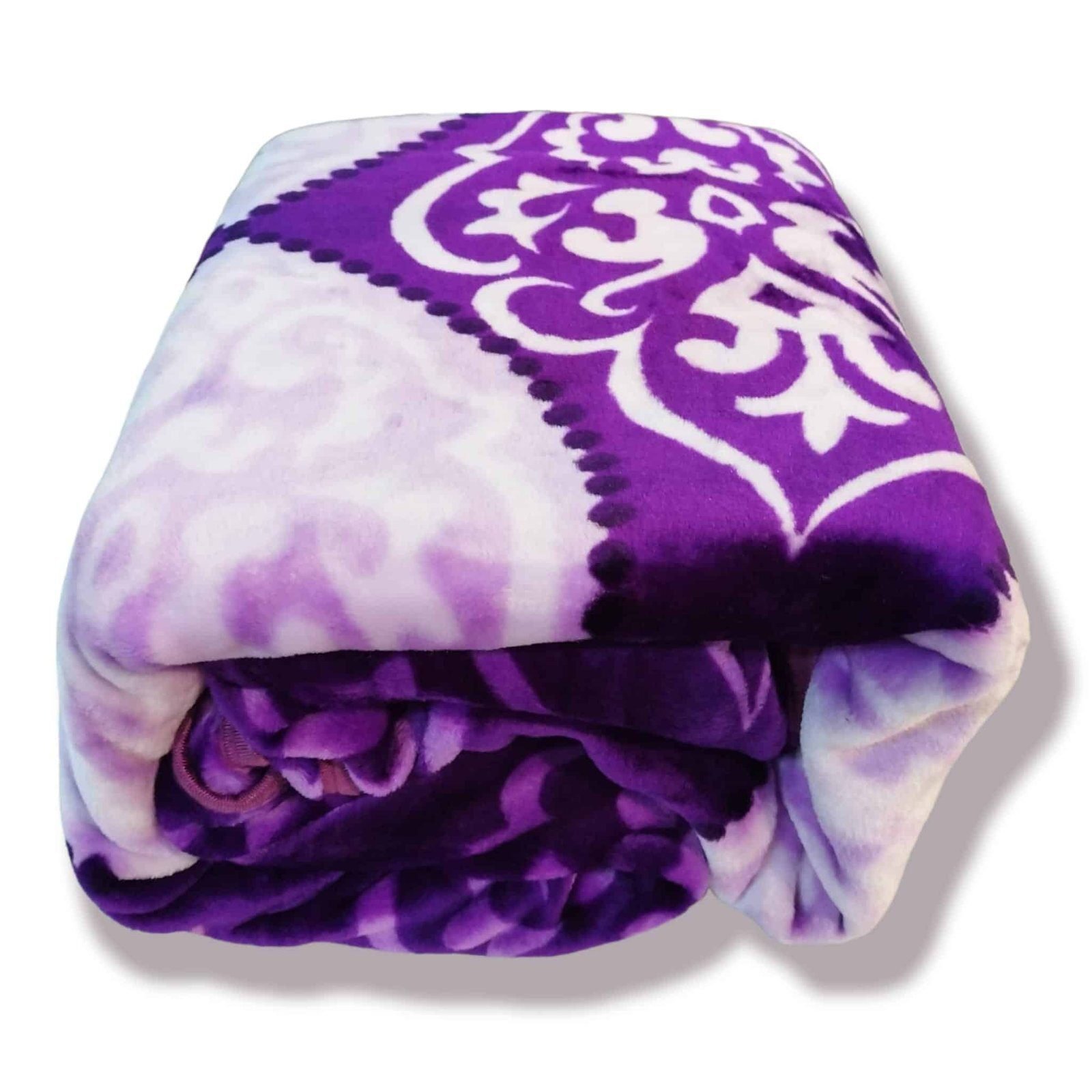 Manta Terciopelo Sofá y Cama de otoño e invierno, Térmica tacto suave de 220 x 240 cm modelo 08 Morado y Lila de 360g/m2 - Imagen 2