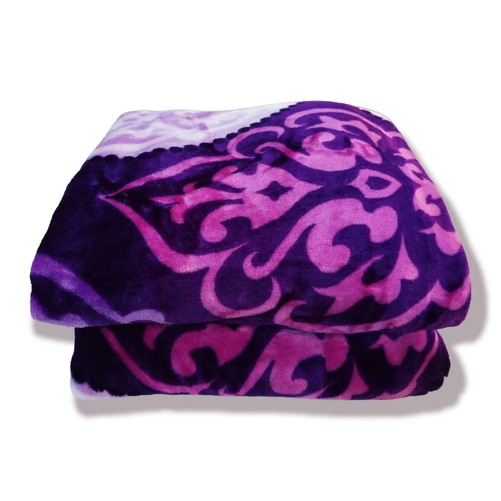 Manta Terciopelo Sofá y Cama de otoño e invierno, Térmica tacto suave de 220 x 240 cm modelo 08 Morado y Lila de 360g/m2 - Imagen 3