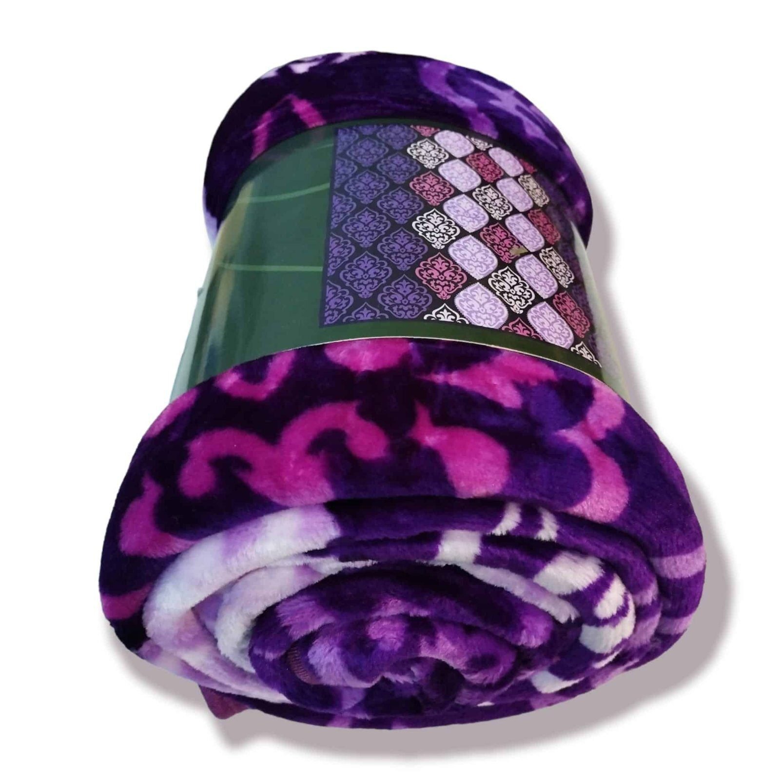 Manta Terciopelo Sofá y Cama de otoño e invierno, Térmica tacto suave de 220 x 240 cm modelo 08 Morado y Lila de 360g/m2 - Imagen 4