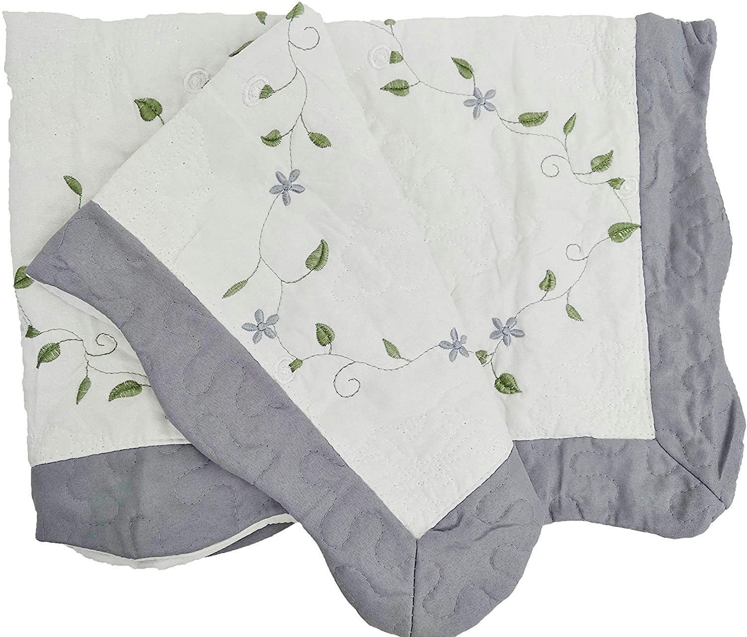 Colcha Bouti Gris Cama Cubrecama Bordada Cosida con Fundas para Primavera/Verano/otoño (N-2629) . - Imagen 4