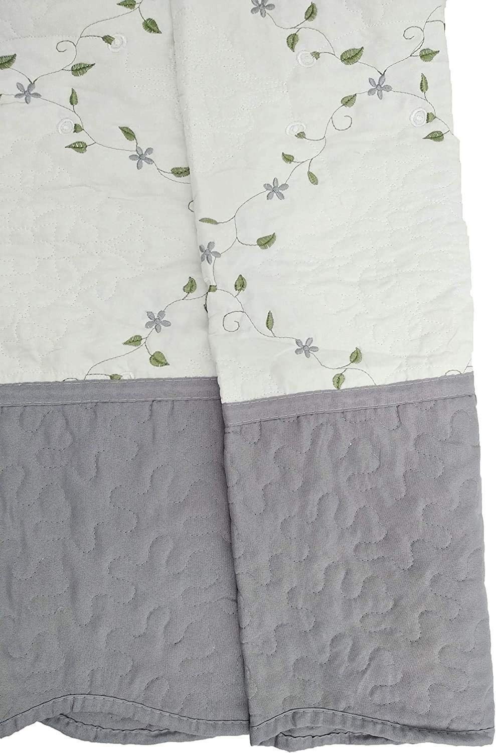 Colcha Bouti Gris Cama Cubrecama Bordada Cosida con Fundas para Primavera/Verano/otoño (N-2629) . - Imagen 6
