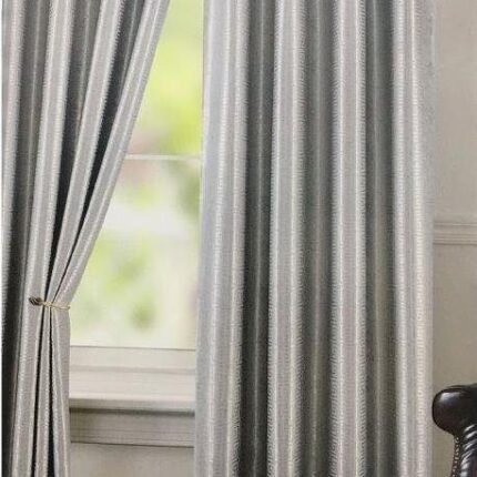 Cortinas opacas Gris plata para salas Dormitorio Salón Habitación con 8 ollaos de acero.