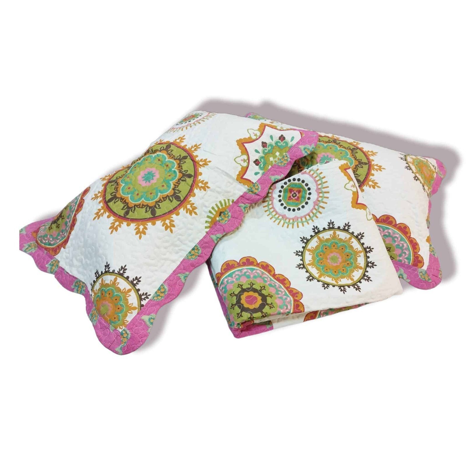 Colcha Bouti Con estampados de patchwork Mándalas y flores Multicolor Tacto algodón para Cama Estampada Verano Acolchada Colchas Cubre Primavera y Entretiempo. - Imagen 2