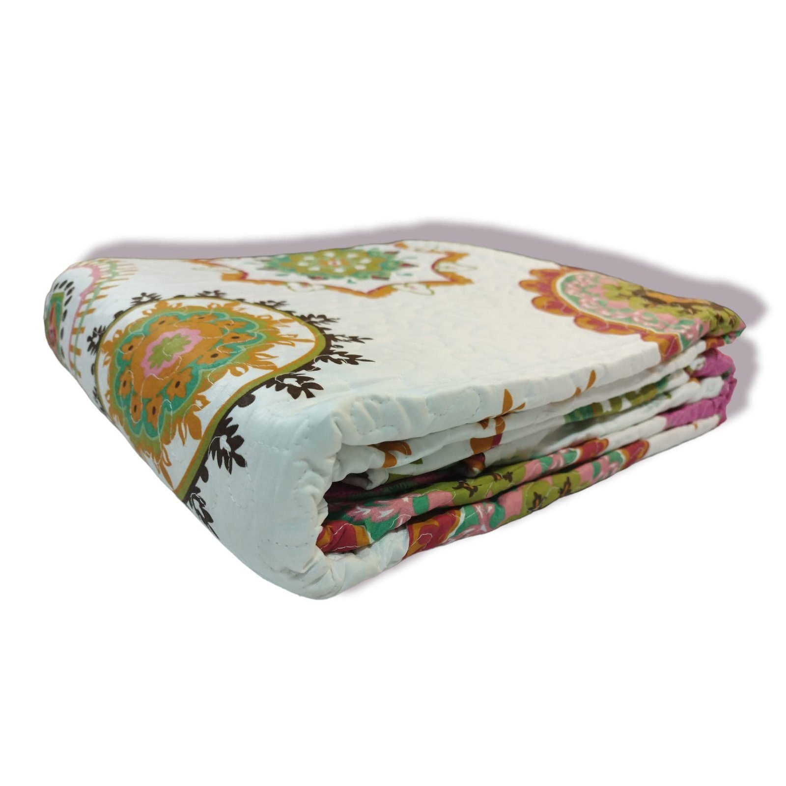 Colcha Bouti Con estampados de patchwork Mándalas y flores Multicolor Tacto algodón para Cama Estampada Verano Acolchada Colchas Cubre Primavera y Entretiempo. - Imagen 3