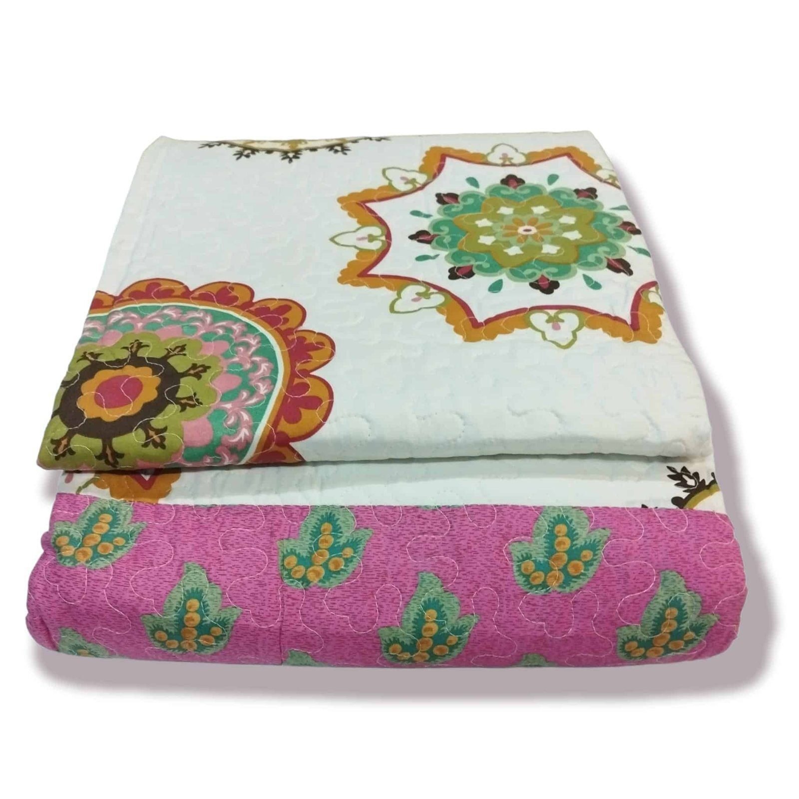 Colcha Bouti Con estampados de patchwork Mándalas y flores Multicolor Tacto algodón para Cama Estampada Verano Acolchada Colchas Cubre Primavera y Entretiempo. - Imagen 5