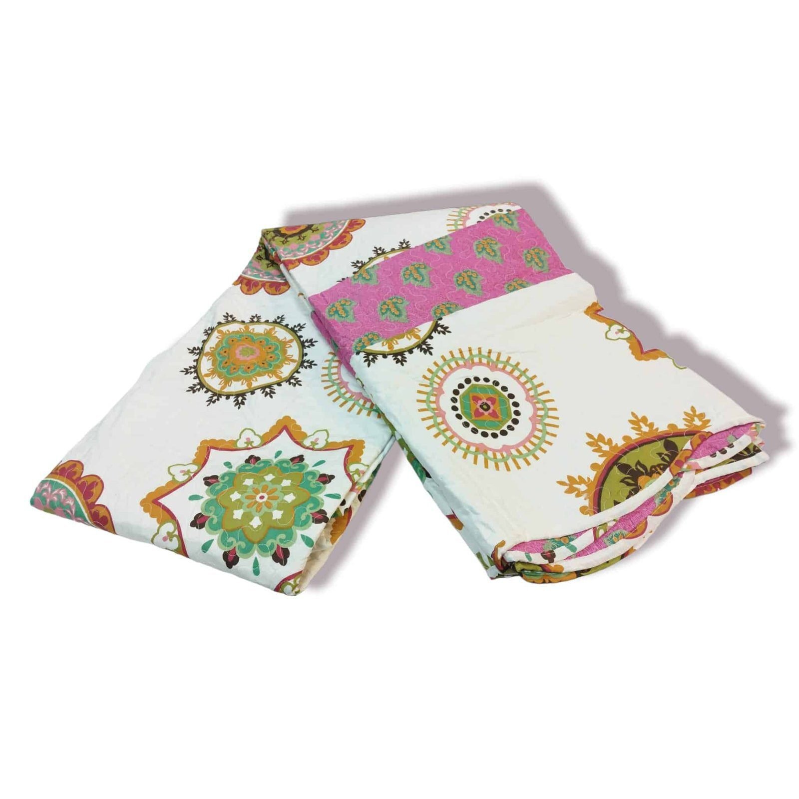 Colcha Bouti Con estampados de patchwork Mándalas y flores Multicolor Tacto algodón para Cama Estampada Verano Acolchada Colchas Cubre Primavera y Entretiempo. - Imagen 6