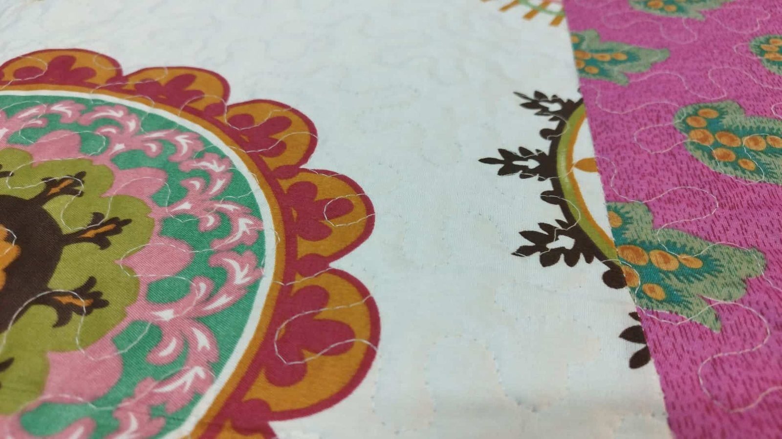 Colcha Bouti Con estampados de patchwork Mándalas y flores Multicolor Tacto algodón para Cama Estampada Verano Acolchada Colchas Cubre Primavera y Entretiempo. - Imagen 7