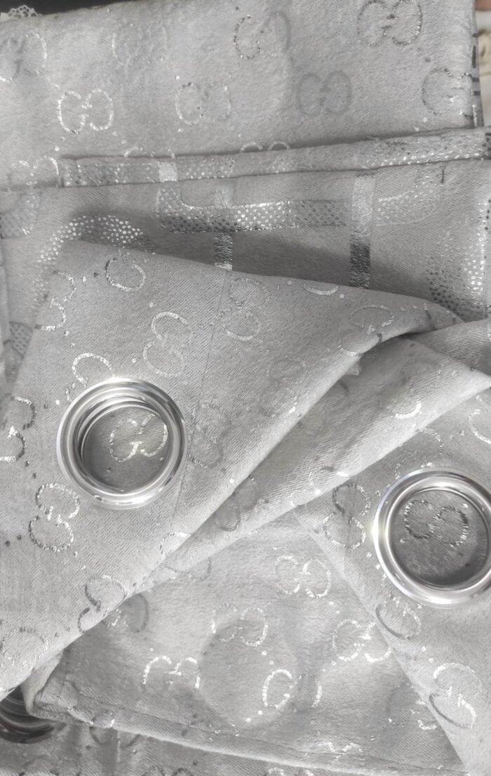 Cortina Opaca Gris Plata en estampadas Suave Salón Dormitorio con 8 Ojales de Acero Paquete 1 Piezas de 140x260cm. - Imagen 3