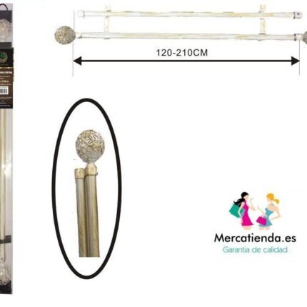 Barra de Cortina Doble Extensible 120-210 cm | Compra Ya