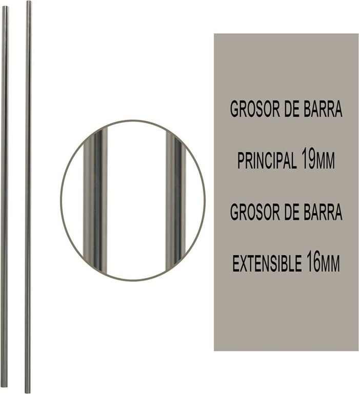 Barras Extensibles Acero Plata M-Sevilla - Cortinas Modernas - Imagen 3