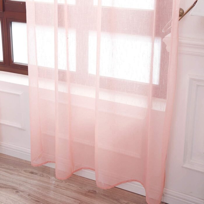 Cortinas translucido con 3 Formas de( uso) con diseño Lluvia rosa, para Salón ,Habitación con Efecto de visillo Medidas 140X260cm - Imagen 4