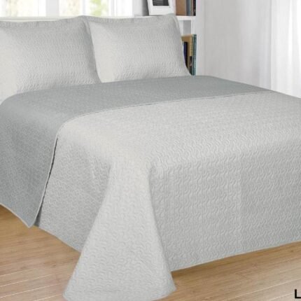 Colcha de verano color Gris reversible en varios tamaños con 2 cojines de regalo 50-x-70 cm excepcional relación calidad y precio.