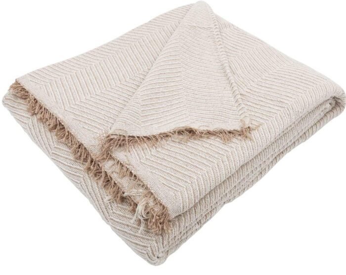 Cubre sofá Multiusos, jarapas algodón Espiga ,tejido: 80% Algodón, 20% Poliéster Fabricado en España Tonos Marfil Beis. - Imagen 3
