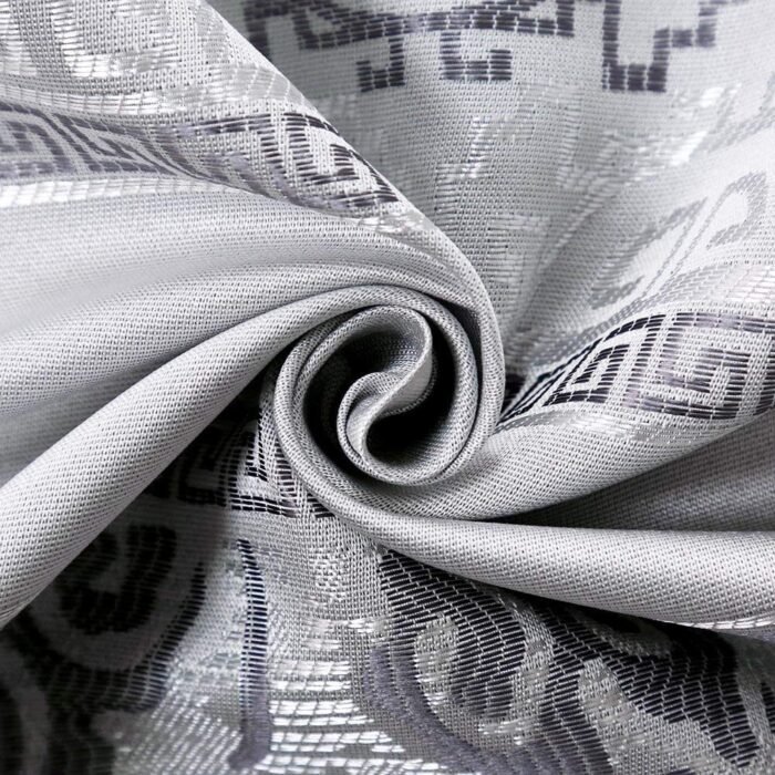 Cortinas de tela con relieve color, gris plata para sala , Dormitorio ,Habitación y salón con 8 ollas. - Imagen 4