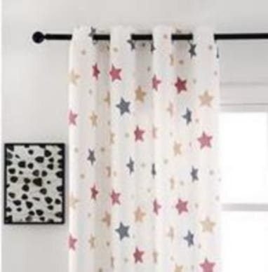 Cortina de Estrellas juvenil en coral Tela para ventanas salas, dormitorios dando privacidad y elegancia un toque señorial Medidas145 x 260cm. - Imagen 4