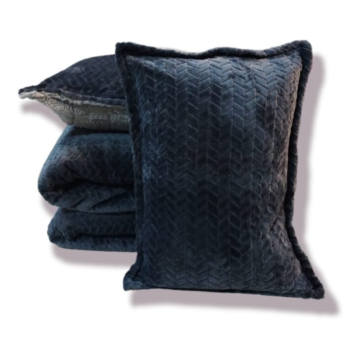 Edredón Sherpa Nórdico Gris Oscuro Jacquard Waves: Sedalina Tacto Peluche, Sherpa Interior, 600grs Gramaje, 260cm Largo + Fundas Almohadas Regalo 50x70cm. - Imagen 8