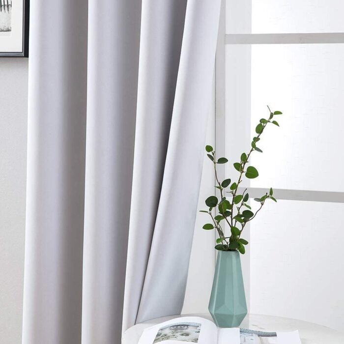 Cortinas opacas blanco Súper Suave para Dormitorio Salón Habitación 8Ojales acero. - Imagen 2