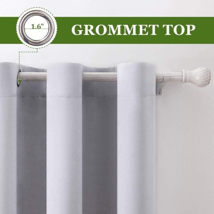 Cortinas opacas blanco Súper Suave para Dormitorio Salón Habitación 8Ojales acero. - Imagen 4