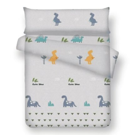 funda nórdica para cama de 90cm Dino juego con bajera 3 piezas juvenil Tejido 50% algodón, 50% poliéster.