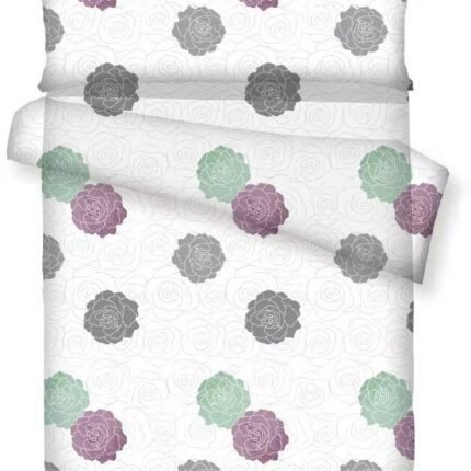 juego funda nórdica con bajera completo Diseño flor Tejido 50% algodón, 50% poliéster.