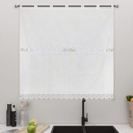 Cortinas Rústicas Bordadas para Cocina y Más - Alta Calidad