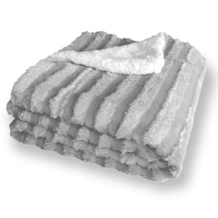 Manta de sofá de visón de pelo con sherpa para cama calentita y mimosa decorativa las mejores compañera viaje son decorativa mimosa en 4 Tamaños Color Gris claro.
