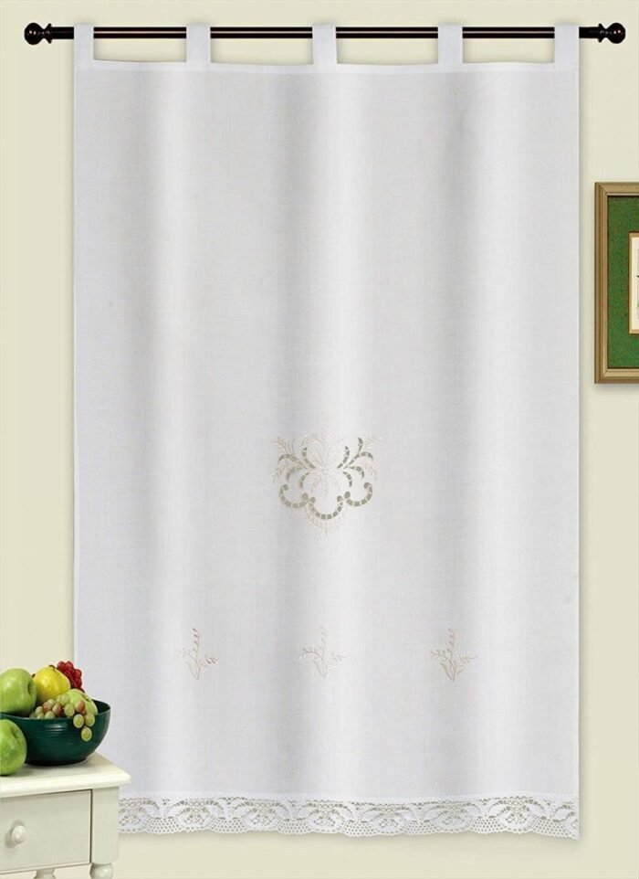 Cortinas Rústicas Bordadas para Cocina y Baño R1047