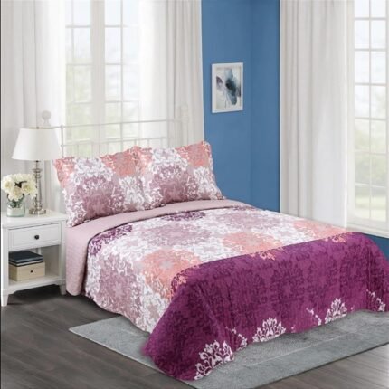 Colcha bouti cosida Tacto algodón para Cama de  90 ,135 y 150cm con Dos Fundas de 50 x 70 cm de Regalo.