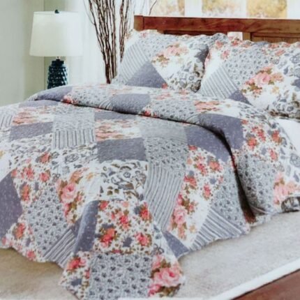 Colcha Bouti Tacto algodón para Cama de 135 y 150cm con Dos Fundas de 50 x 70 cm de Regalo.