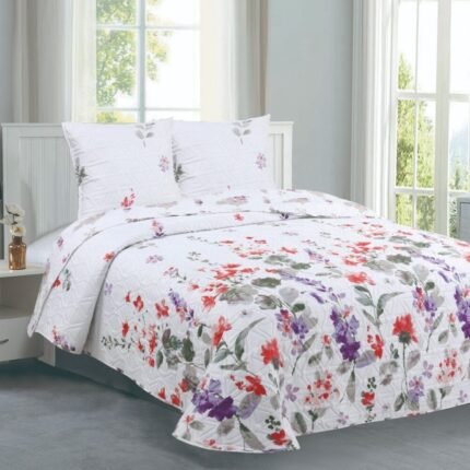 Colcha de cama verano estampada reversible GARDEN multicolor, en varios tamaños. Desde 90cm hasta 180cm excepcional relación calidad y precio