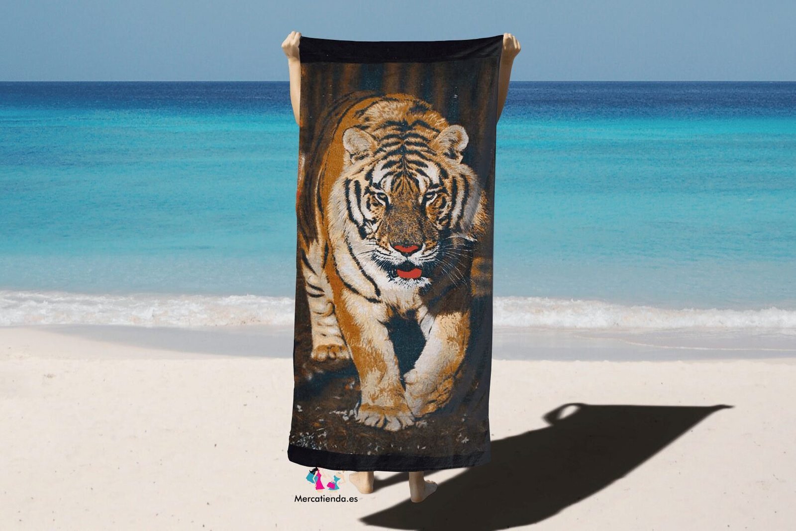Toalla de playa grande algodón egipcio rápido secado y absorbente Medidas 90_x_175 cm, envíos desde España. - Imagen 2