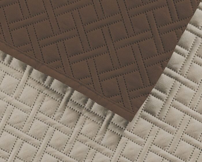 Cubre sofá reversible acolchada Livina Chocolate reversible Beige color diferente por los 2 lados cada funda tiene tacto suave y agradable. - Imagen 2