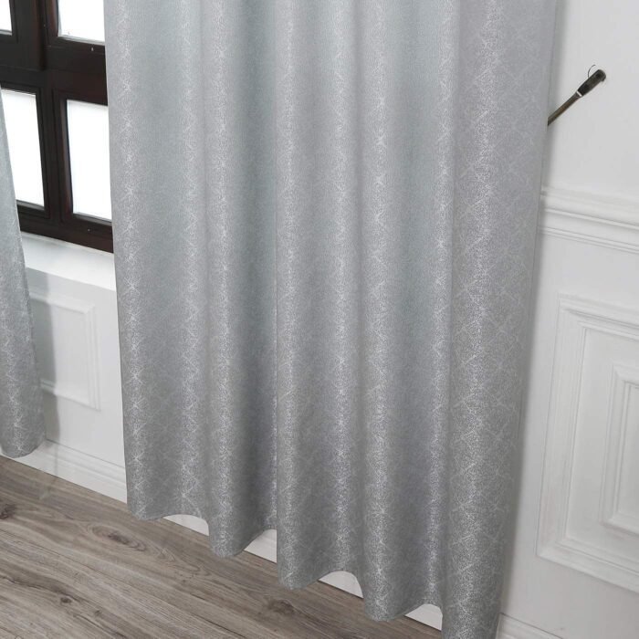 Cortinas con 3 Formas de(uso) con diseño Lluvia Gris , para Salón ,Habitación con Efecto de visillo 140X260cm. - Imagen 4