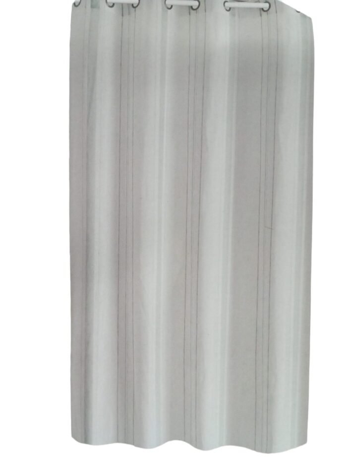 Cortina visillo de ventanas ,Sala, Dormitorio ,Habitación , Salón Rayas Gris, plata con 8 Ojales de Acero. - Imagen 6